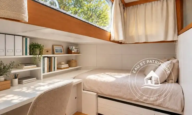 Maison flottante à vendre Paris 5 - Terrasse et vue sur l'Île Saint Louis