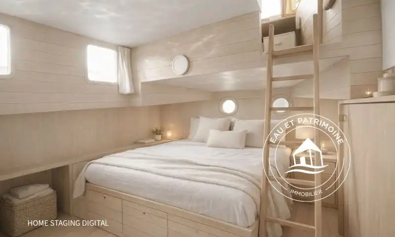 Péniche à vendre Paris 1 – Toit ouvrant et Vue Tour Eiffel