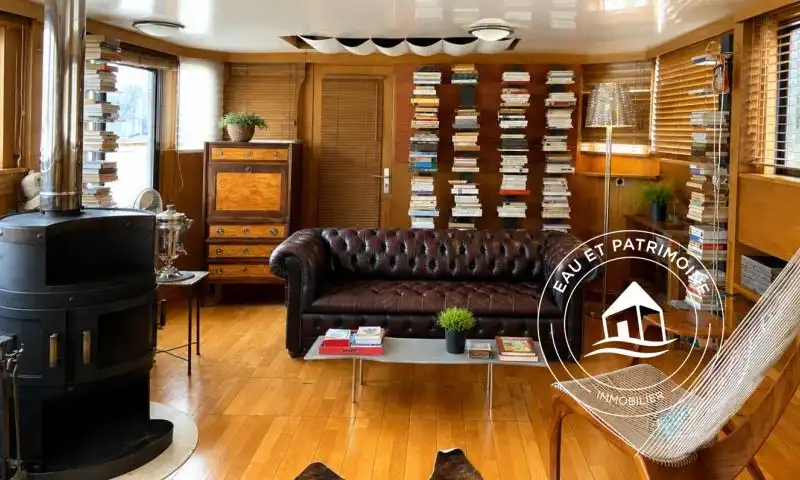 Maison flottante à vendre Paris 5 - Terrasse et vue sur l'Île Saint Louis