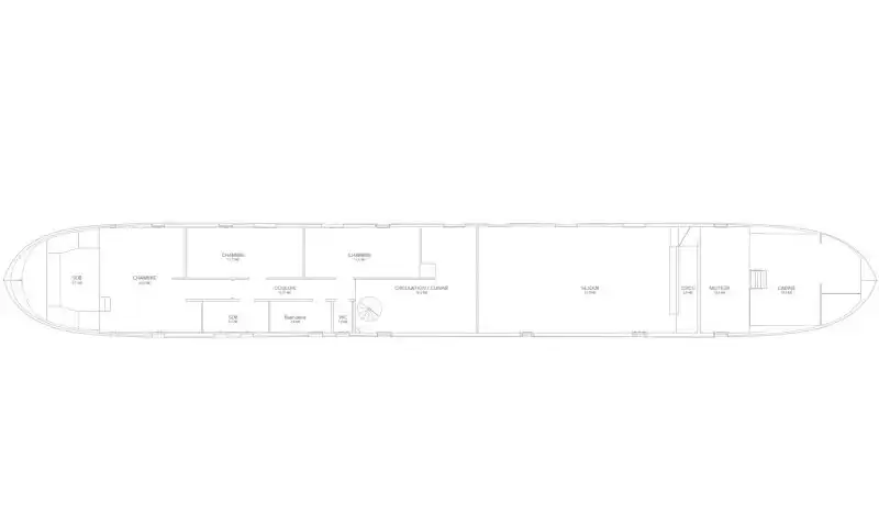 Opportunité rare d'aménagement d'une péniche Freycinet de 235 m² en vente à Levallois-Perret